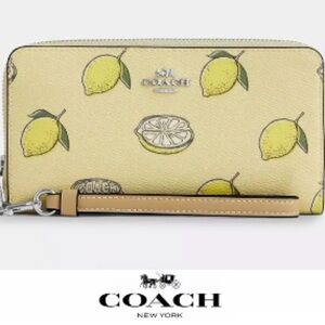 Coach Lemon Pattern Wallet Wristlet